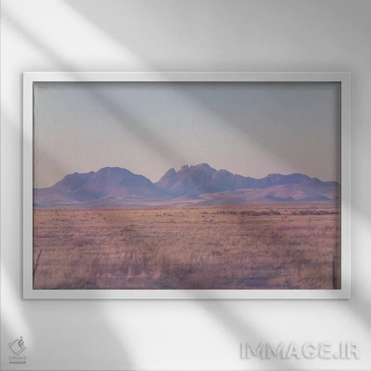 تابلو غروب آفتاب در غرب تگزاس اثر آن هادک - نمای قابدار سفید