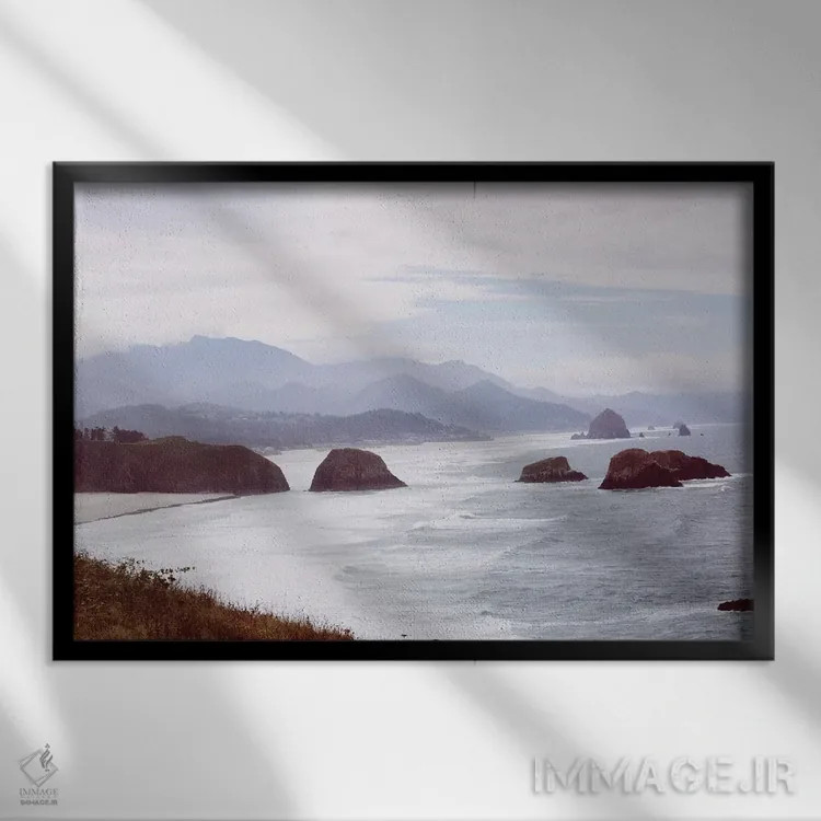 تابلو ساحل کانون، اورگن اثر آن هادک - نمای قابدار مشکی