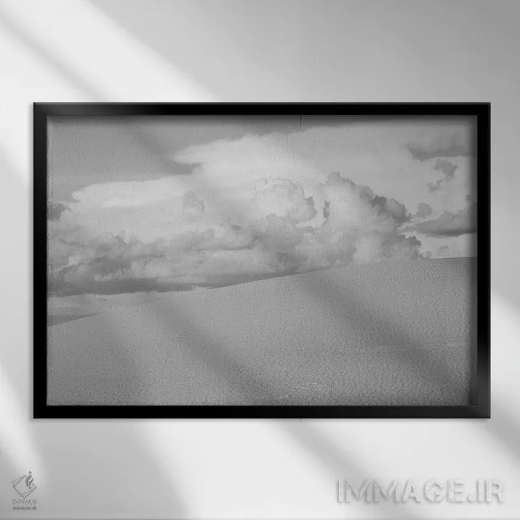 تابلو ماسههای سفید نیومکزیکو اثر آن هادک - نمای قابدار مشکی