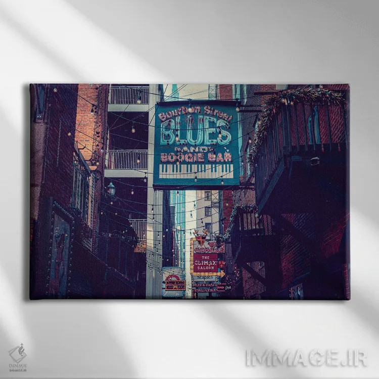 تابلو کوچه چاپچیها، نشویل، تنسی اثر آن هادک - نمای روبهرو روی دیوار