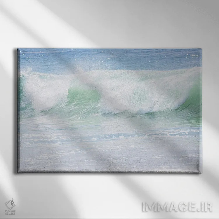 تابلو هنر برخورد × اقیانوس، ساحل لاگونا، کالیفرنیا (اثر هنری ترکیبی) اثر آن هادک - نمای روبهرو روی دیوار