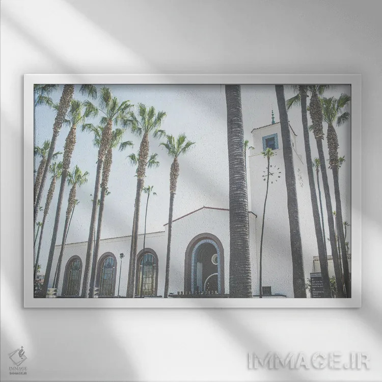 تابلو ایستگاه یونیون، لسآنجلس، کالیفرنیا اثر آن هادک - نمای قابدار سفید