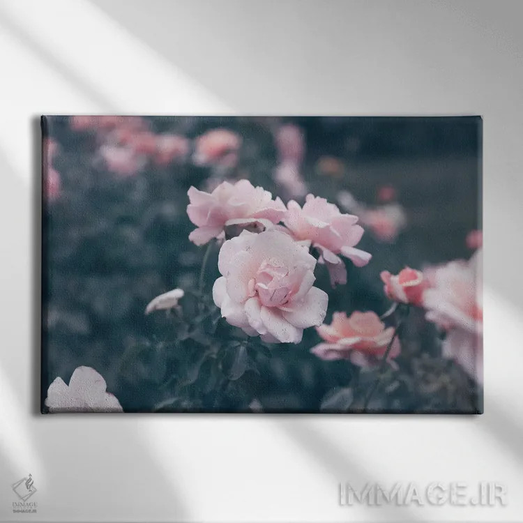 تابلو ژستهای عاشقانه صورتی اثر آن هادک - نمای روبهرو روی دیوار