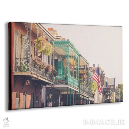 تابلو بالکنهای رنگارنگ محله فرانسوی نیواورلئان اثر آن هادک - نمای پرسپکتیو محصول