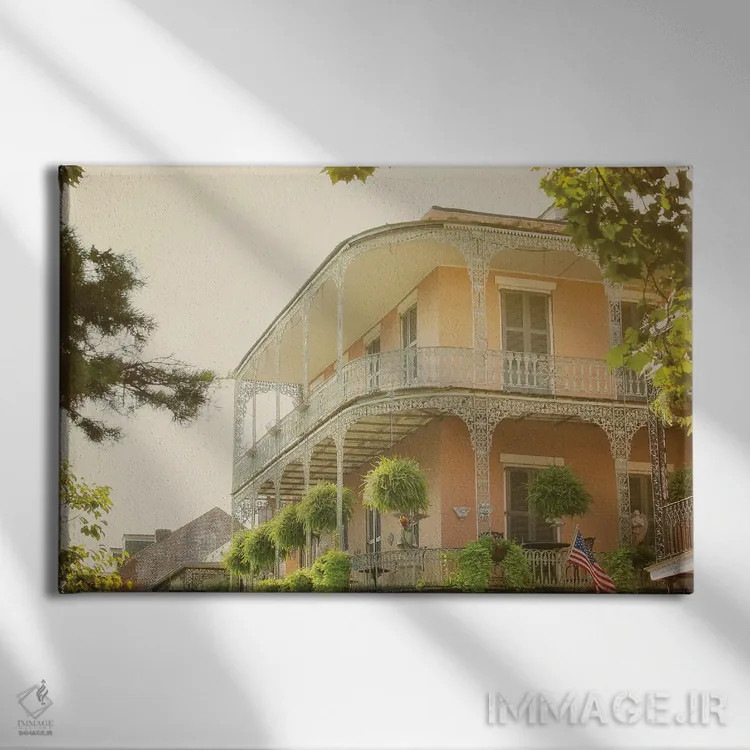 تابلو تابستان در محله فرانسوی (نیواورلئان) اثر آن هادک - نمای روبهرو روی دیوار