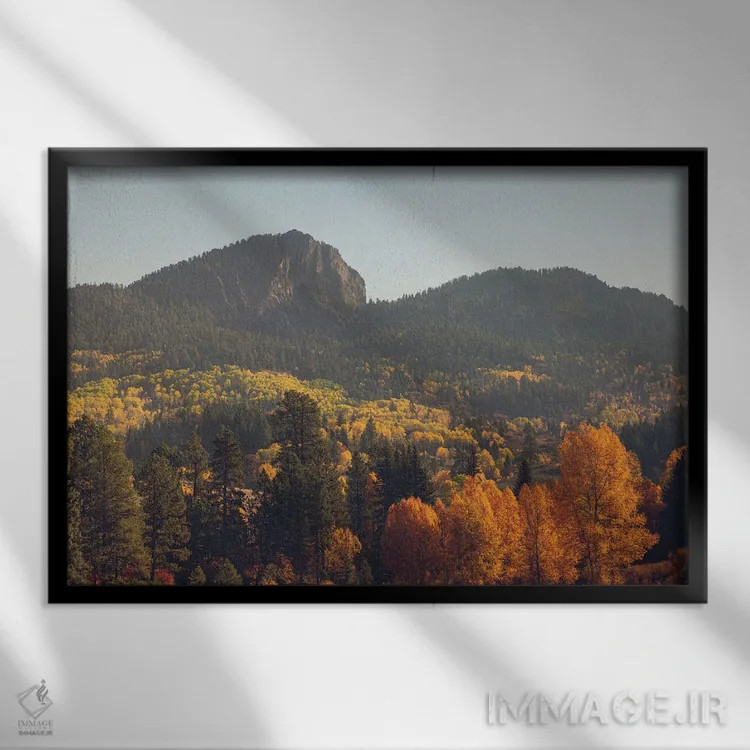 تابلو پاییز رنگارنگ کلرادو در کوهستان اثر آن هادک - نمای قابدار مشکی