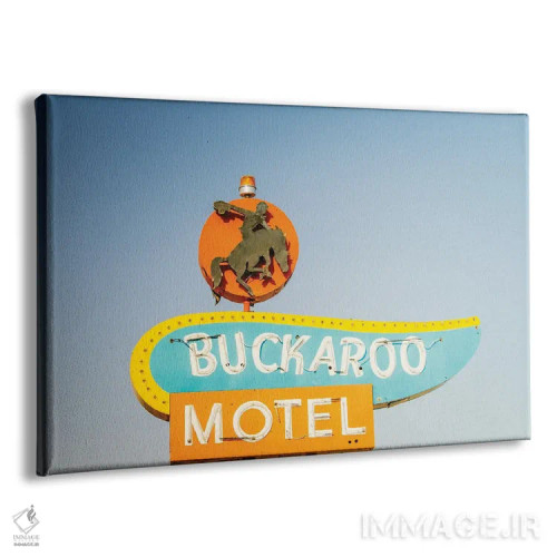 تابلو تابلو قدیمی متل باکارو در جاده ۶۶ (اثر هنری) اثر آن هادک - نمای پرسپکتیو محصول