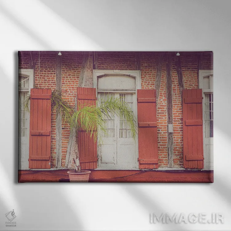تابلو رنگهای استوایی محله فرانسوی نیواورلئان اثر آن هادک - نمای روبهرو روی دیوار