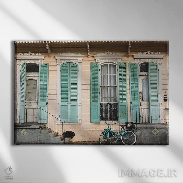 تابلو معماری محله فرانسوی نیواورلئان اثر آن هادک - نمای روبهرو روی دیوار