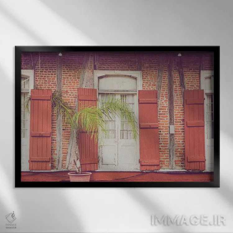 تابلو رنگهای استوایی محله فرانسوی نیواورلئان اثر آن هادک - نمای قابدار مشکی