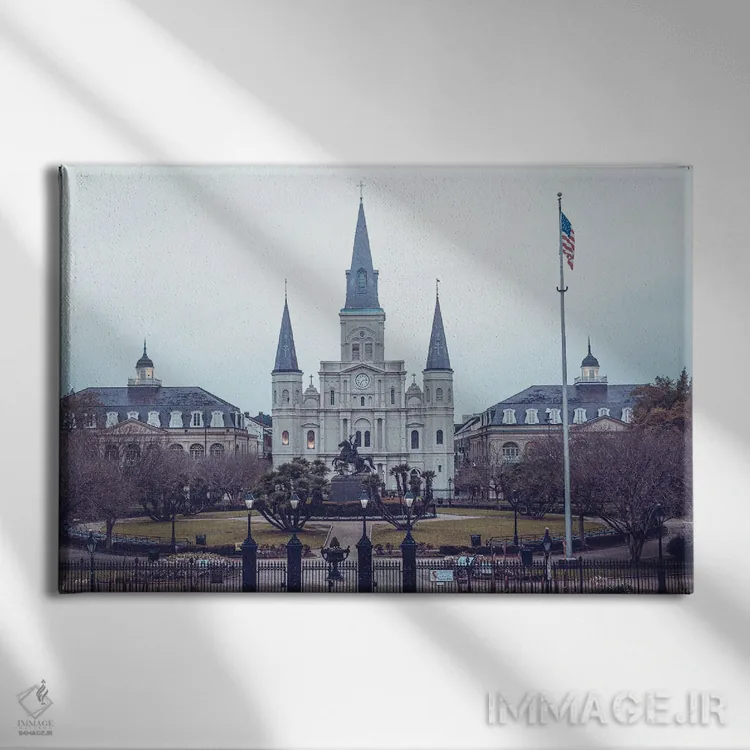 تابلو صبح زود در میدان جکسون، نیواورلئان اثر آن هادک - نمای روبهرو روی دیوار