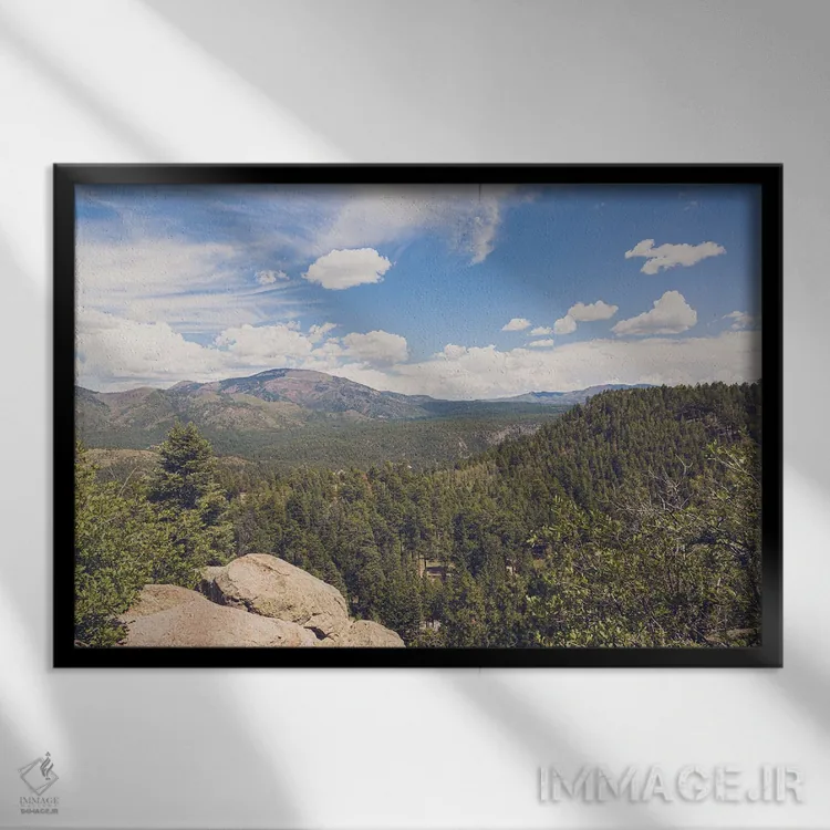 تابلو منظرهٔ کوهستانی نیومکزیکو اثر آن هادک - نمای قابدار مشکی