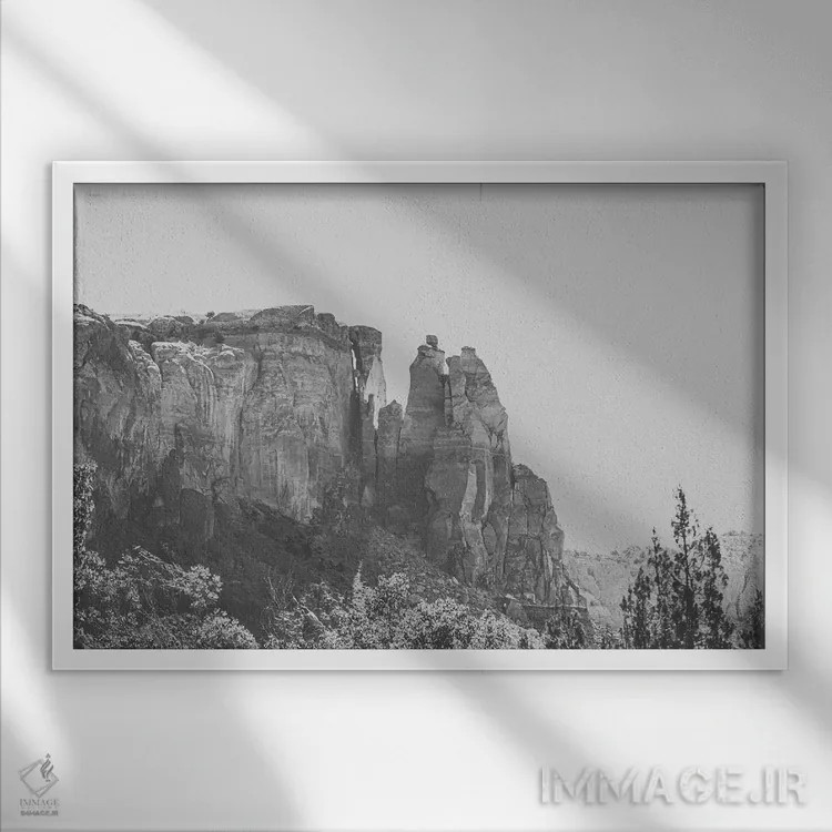 تابلو منظره بیابانی مزرعه ارواح، نیومکزیکو اثر آن هادک - نمای قابدار سفید
