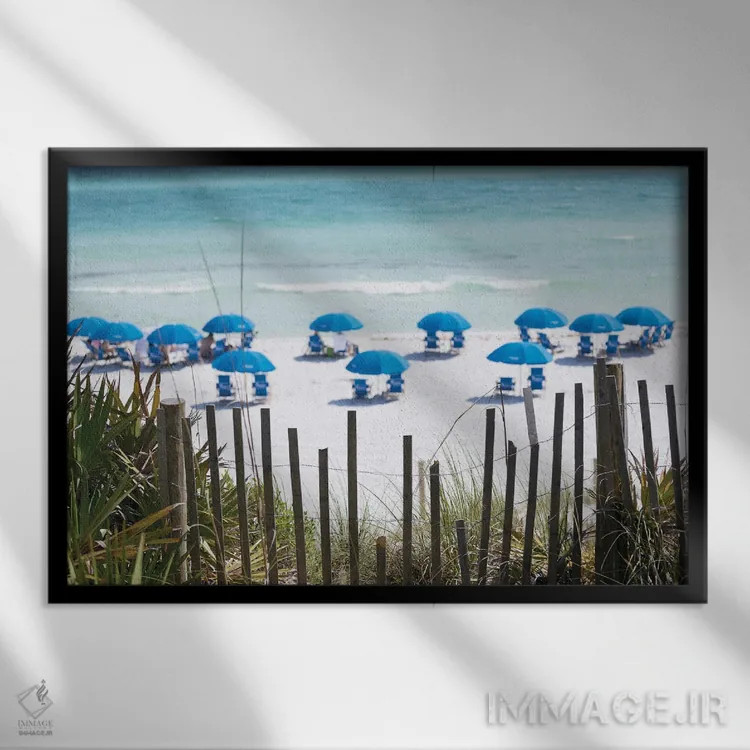 تابلو ساحل سیساید فلوریدا اثر آن هادک - نمای قابدار مشکی