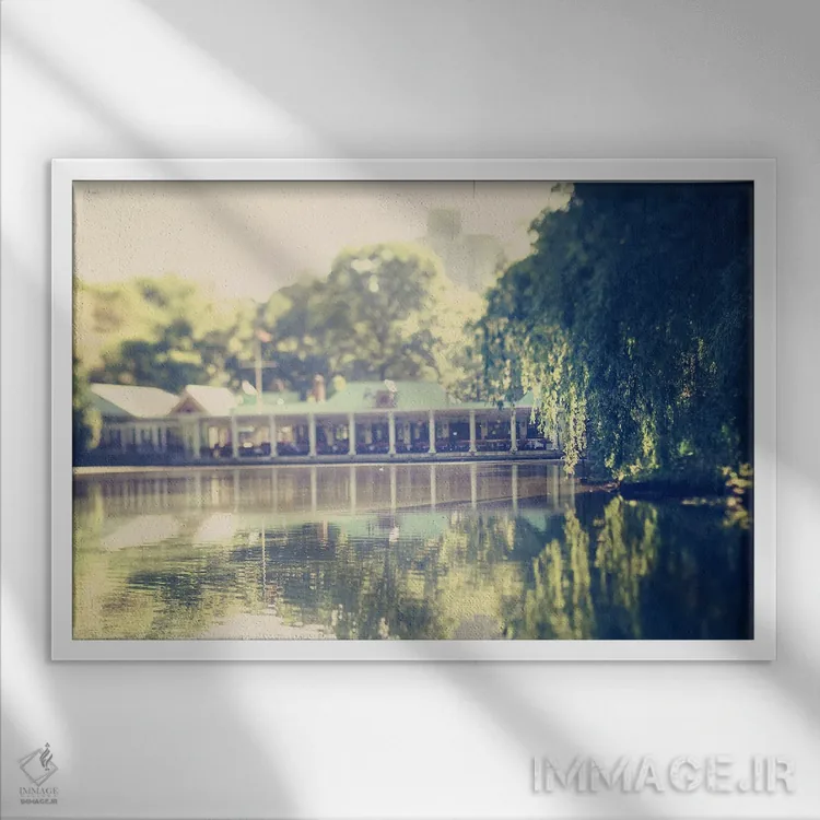 تابلو قایقخانه لوب پارک مرکزی نیویورک اثر آن هادک - نمای قابدار سفید