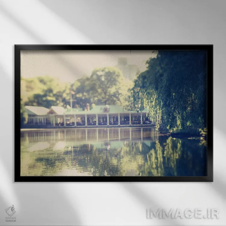 تابلو قایقخانه لوب پارک مرکزی نیویورک اثر آن هادک - نمای قابدار مشکی