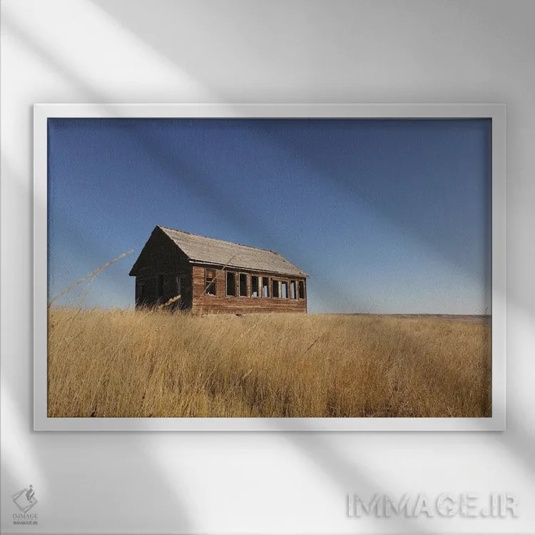 تابلو مدرسه قدیمی متروکه در مونتانا اثر آن هادک - نمای قابدار سفید