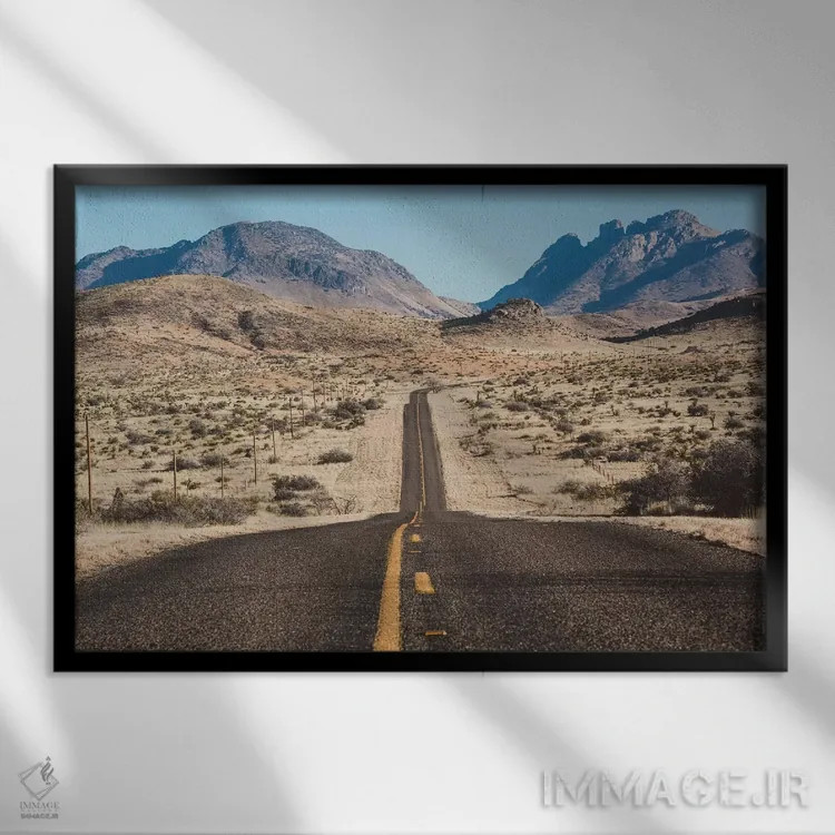تابلو بزرگراه بیابانی اثر آن هادک - نمای قابدار مشکی