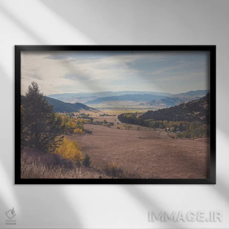 تابلو دره بهشت مونتانا اثر آن هادک - نمای قابدار مشکی