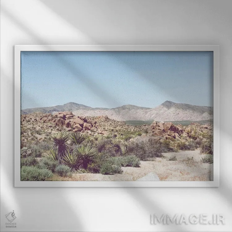 تابلو سایهروشنهای بیابان اثر آن هادک - نمای قابدار سفید