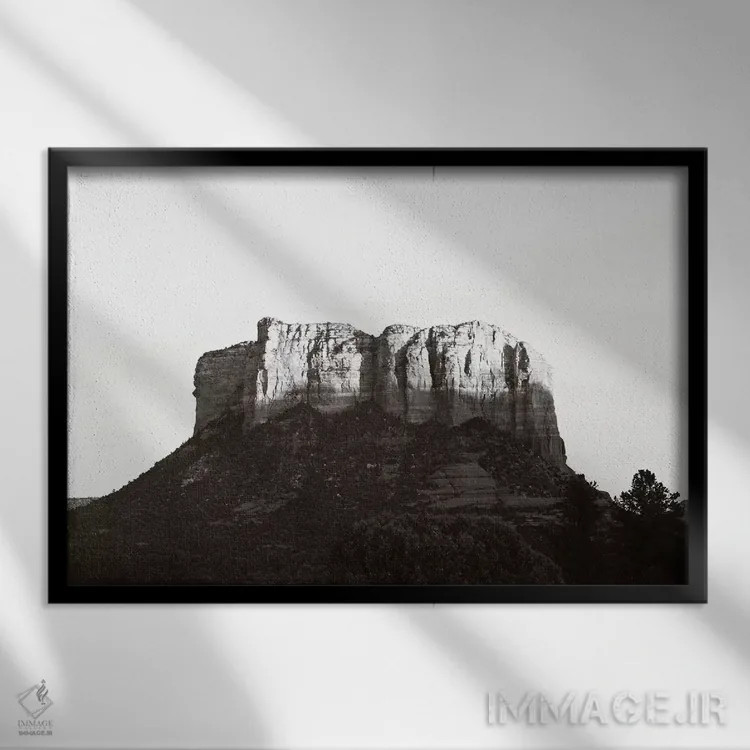 تابلو مینیمالیسم بیابان اثر آن هادک - نمای قابدار مشکی