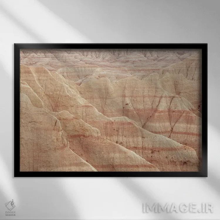 تابلو رنگهای پارک ملی بدلندز داکوتای جنوبی اثر آن هادک - نمای قابدار مشکی
