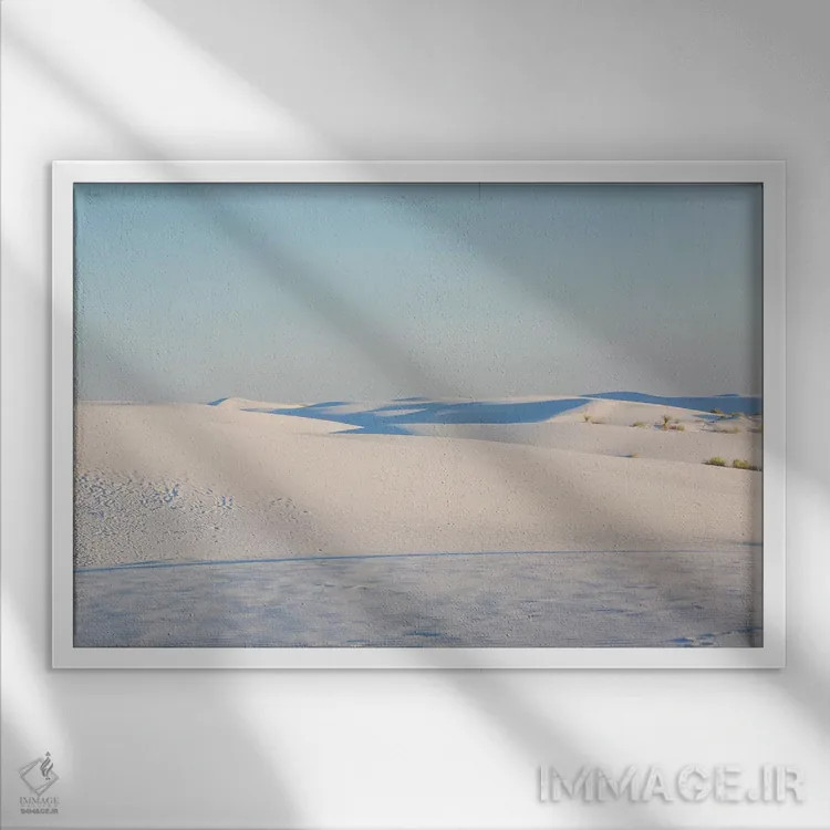 تابلو تنهایی بیابان اثر آن هادک - نمای قابدار سفید