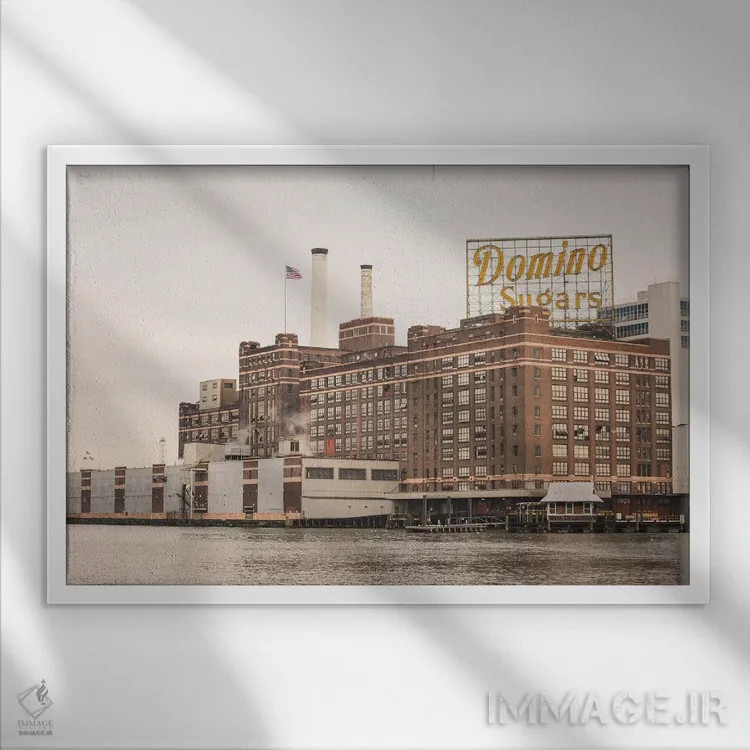 تابلو شکر دومینو بالتیمور اثر آن هادک - نمای قابدار سفید