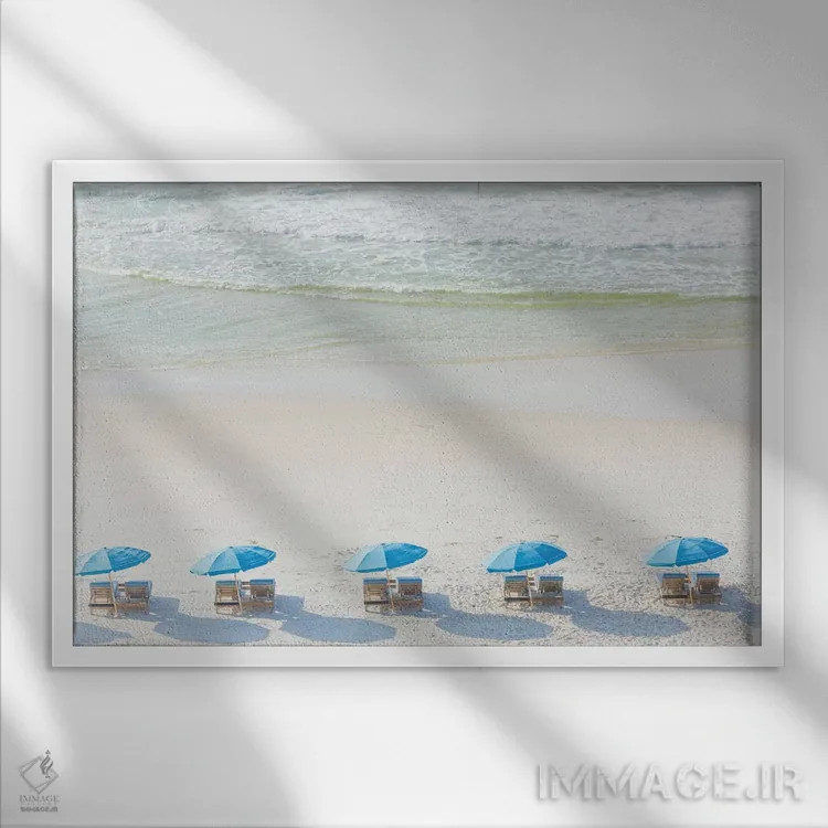 تابلو روز ساحلی اثر آن هادک - نمای قابدار سفید