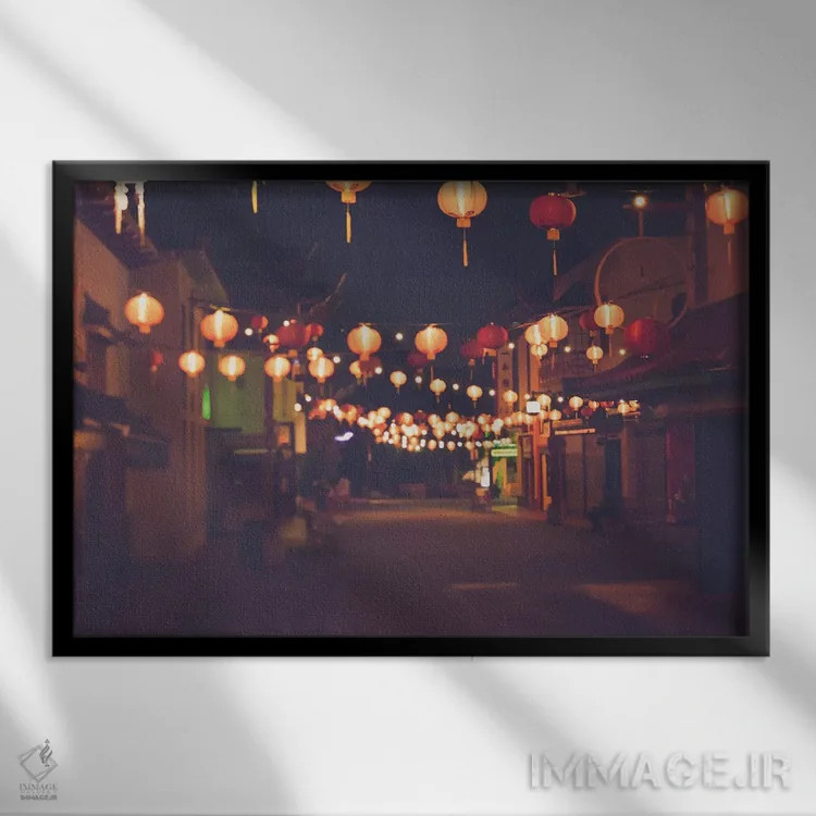 تابلو چایناتاون لسآنجلس اثر آن هادک - نمای قابدار مشکی