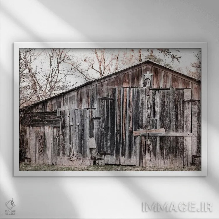 تابلو انبار تکستاره اثر آن هادک - نمای قابدار سفید