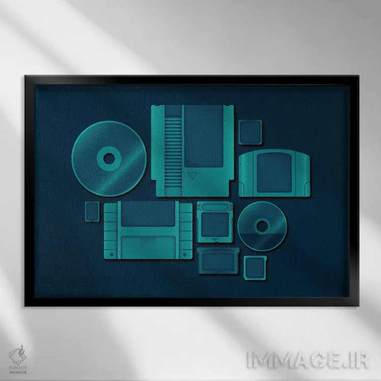 تابلو بازی با قدرت اثر برگر بولت - نمای قابدار مشکی