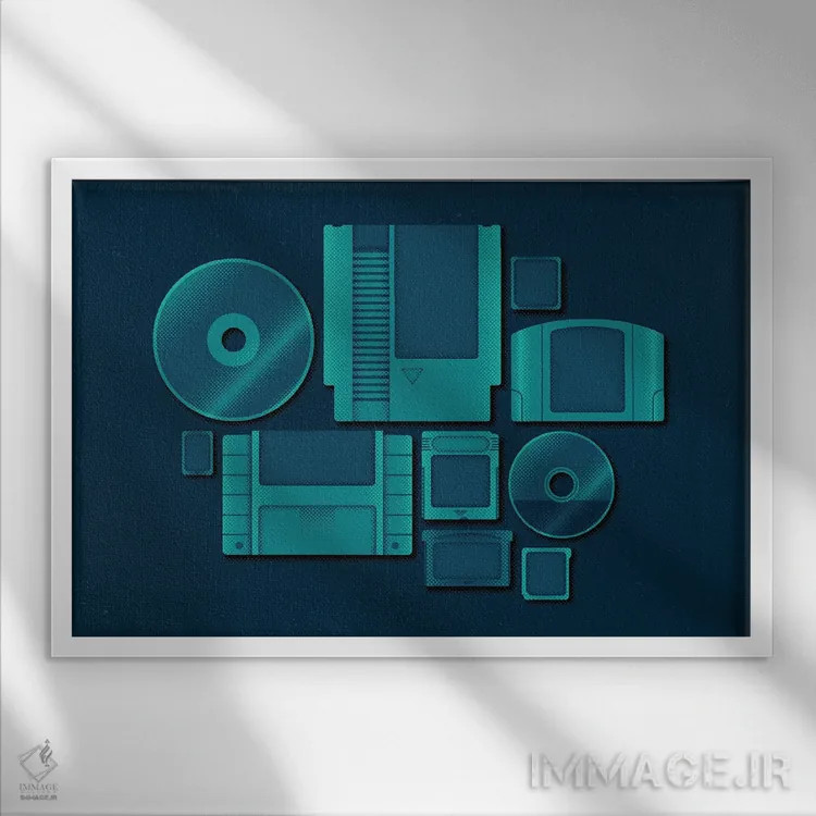 تابلو بازی با قدرت اثر برگر بولت - نمای قابدار سفید