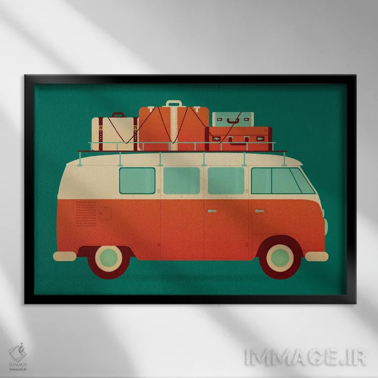 تابلو تعطیلات دهه ۶۰ اثر برگر بولت - نمای قابدار مشکی