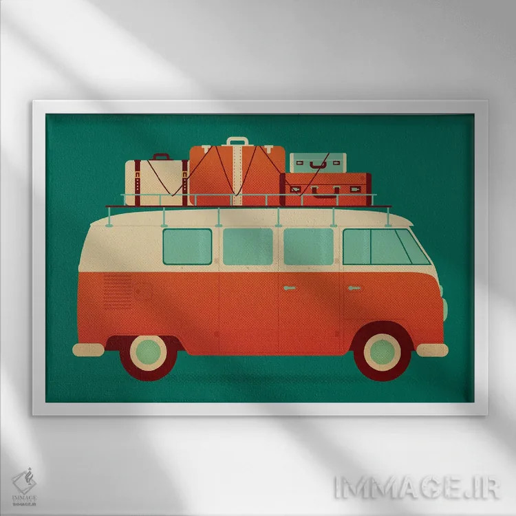 تابلو تعطیلات دهه ۶۰ اثر برگر بولت - نمای قابدار سفید