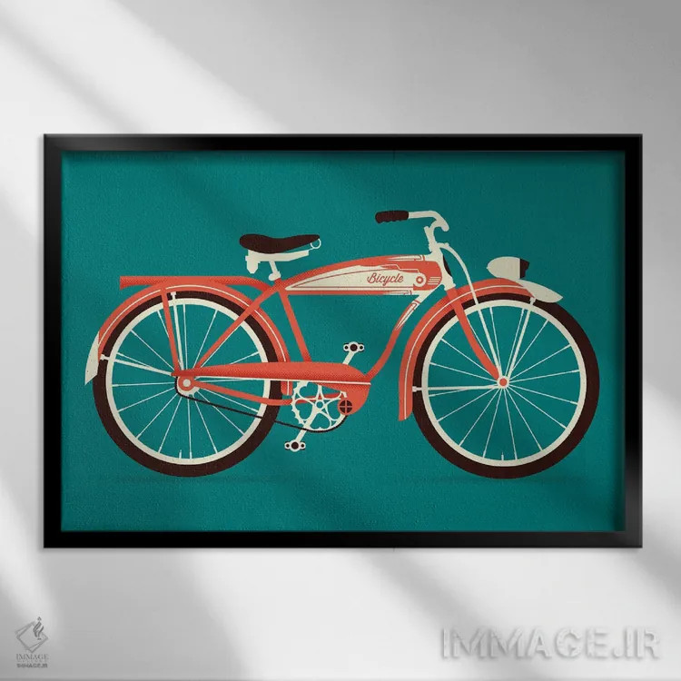تابلو دوچرخه اثر برگر بولت - نمای قابدار مشکی