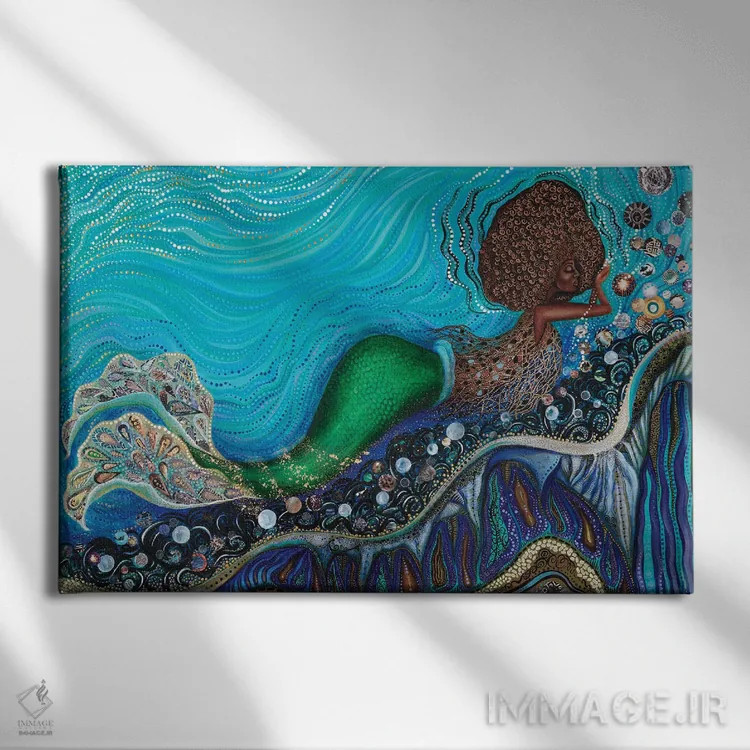 تابلو مهدکودک یمیا (یمیا الهه دریاهای آفریقایی) اثر اشلی جوی - نمای روبهرو روی دیوار