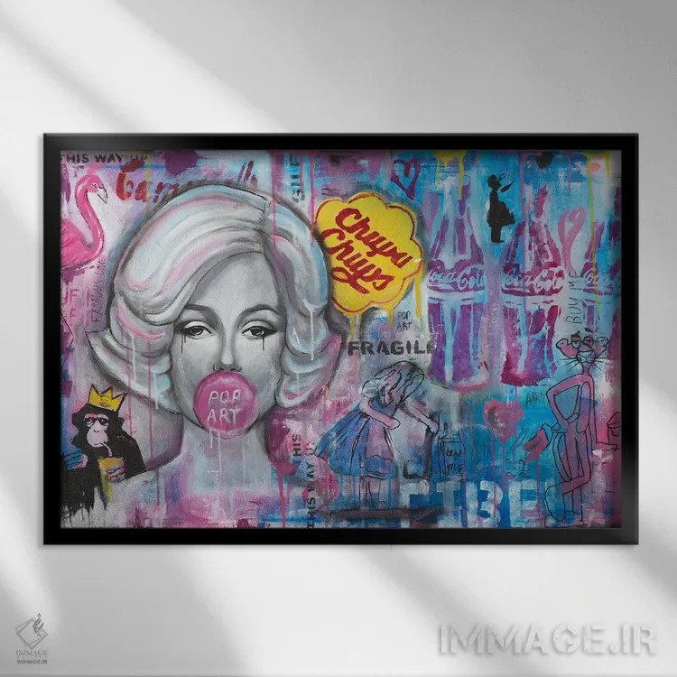 تابلو مرلین مونرو اثر آرتاش هاکوبیان - نمای قابدار مشکی