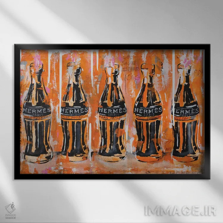 تابلو پنج بطری کوکاکولا ۳ اثر آرتاش هاکوبیان - نمای قابدار مشکی