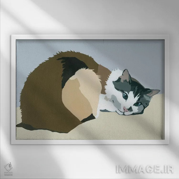 تابلو کلبرت روی زمینه خاکستری (احتمالاً اسم شخص یا حیوان) اثر جولی احمد - نمای قابدار سفید