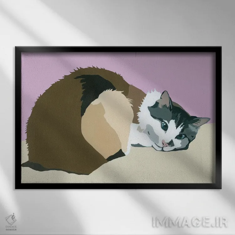 تابلو کلبرت روی اسطوخودوس اثر جولی احمد - نمای قابدار مشکی