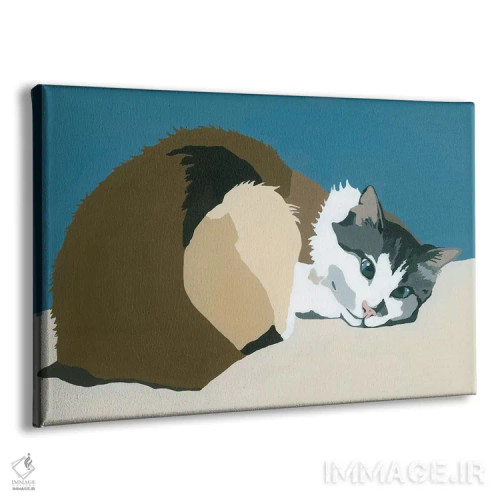 تابلو کلبرت روی سبزآبی اثر جولی احمد - نمای پرسپکتیو محصول