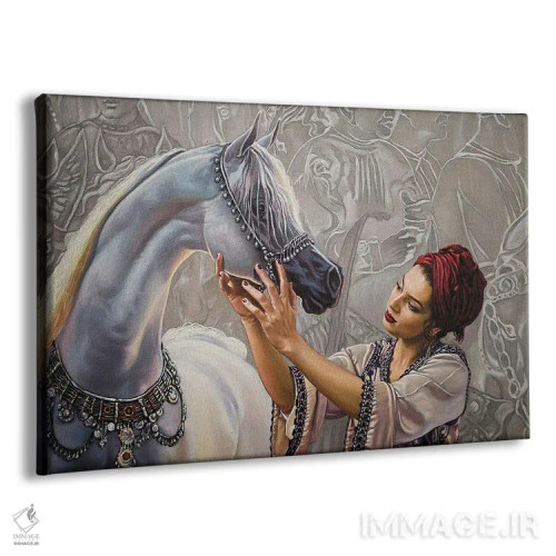 تابلو فَرَس عزیزه (اسم خاص؛ ممکن است اسب باشد) اثر علی حسون - نمای پرسپکتیو محصول