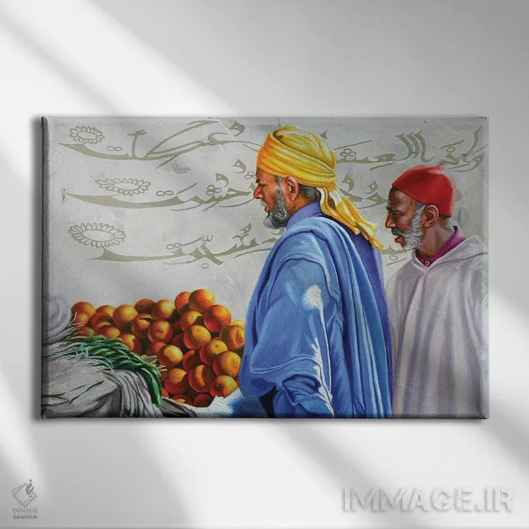 تابلو عمامه زرد اثر علی حسون - نمای روبهرو روی دیوار