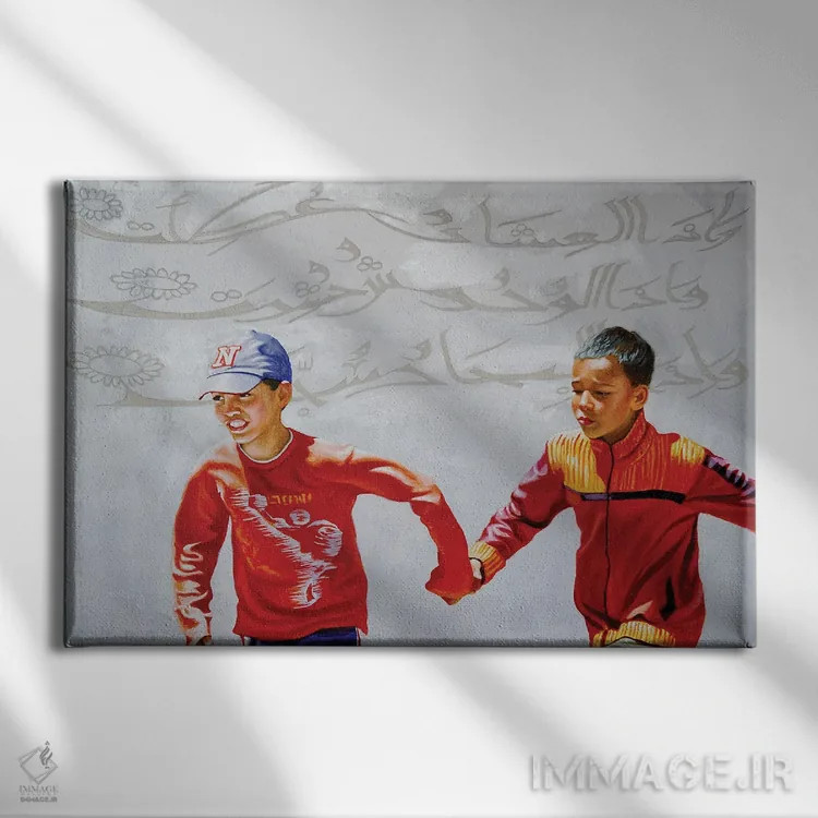 تابلو برادران اثر علی حسون - نمای روبهرو روی دیوار