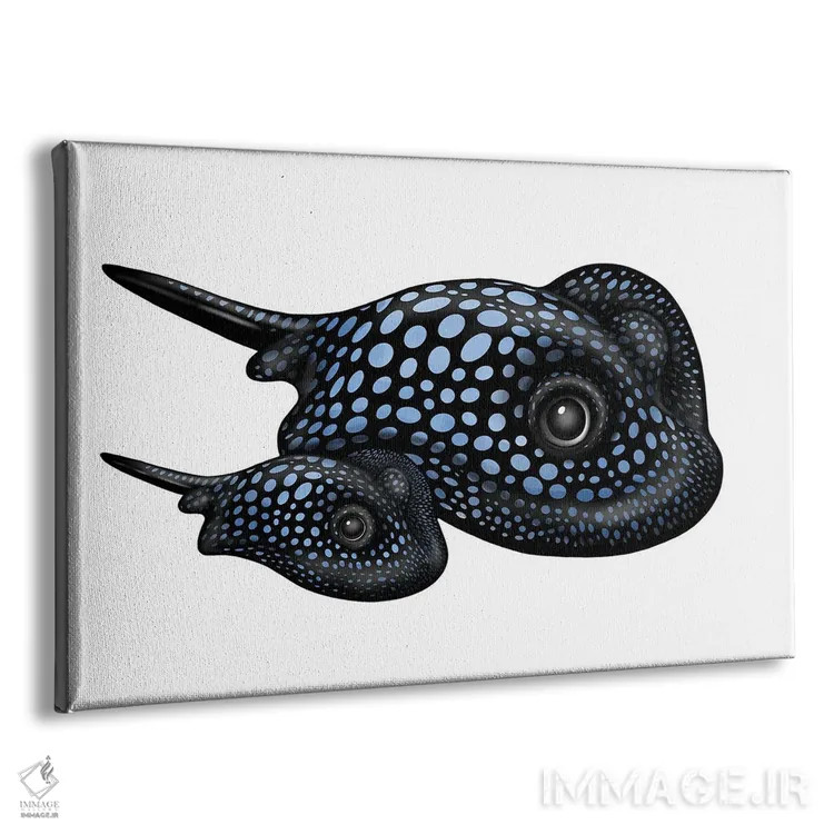 تابلو ماهی سفرهای با لکههای آبی اثر آن هاچینسون - نمای پرسپکتیو محصول