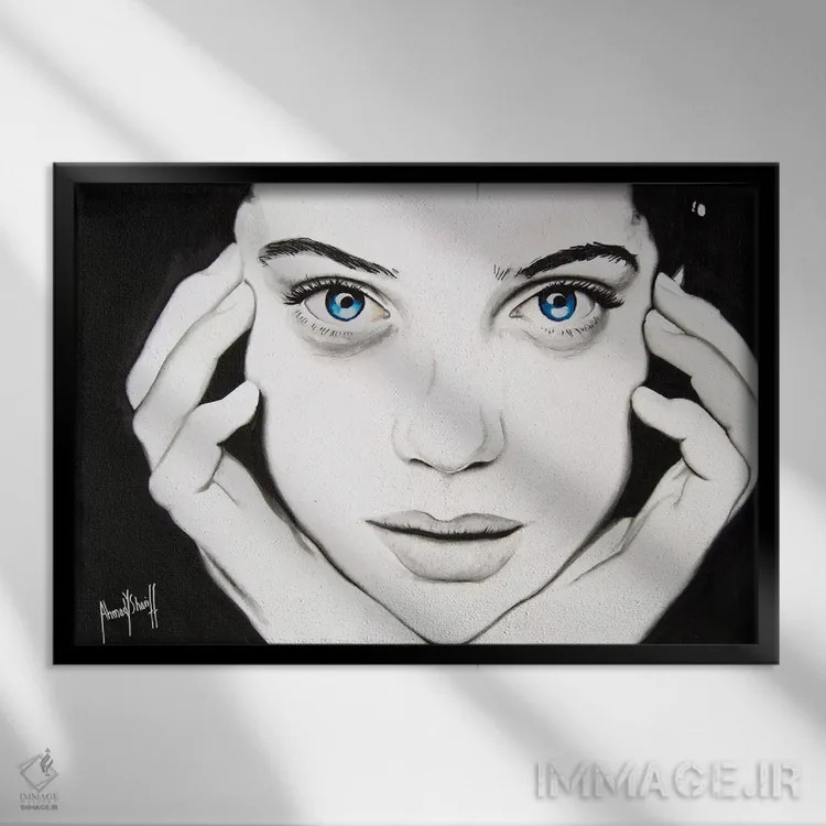 تابلو شاید اثر احمد شریف - نمای قابدار مشکی