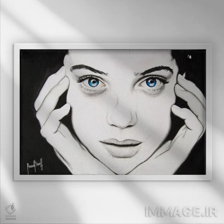 تابلو شاید اثر احمد شریف - نمای قابدار سفید