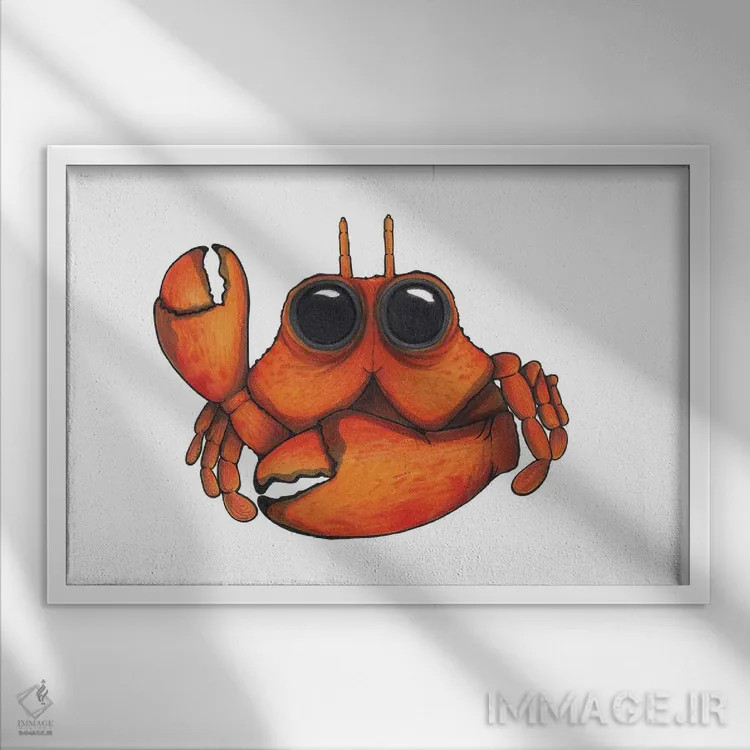 تابلو خرچنگ "کارلوس" اثر آن هاچینسون - نمای قابدار سفید