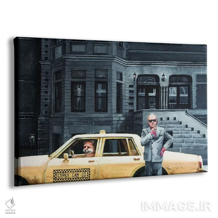 تابلو روباهها در شب اثر الک هاکسلی - نمای پرسپکتیو محصول